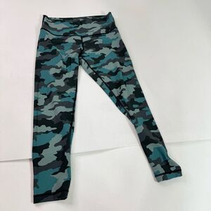 Lululemon Leggings Womens 10 Wunder Train High Rise 7/8 Teal Lagoon Camo